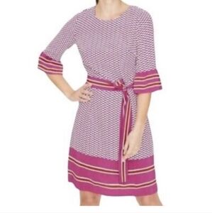 BODEN Andrea Pink Pattern 1/2 Sleeve Dress US size 10L *NWT  **But Missing Belt